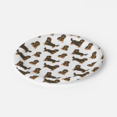 Hund mit langhaariger Dackel Pappteller (Schrägansicht)