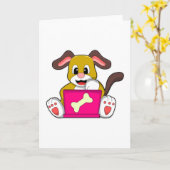 Hund mit Laptop Karte (Gelbe Blume)