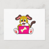 Hund mit Laptop Postkarte (Vorderseite)