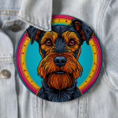 Hund mit lebendigem, kreisförmigem Hintergrund Button (Beispiel)