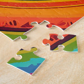 Hund mit lebendigem, kreisförmigem Hintergrund Puzzle (Seite)