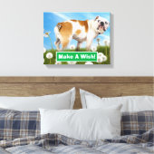 Hund mit Löwenzahn Leinwanddruck (Insitu (Schlafzimmer))