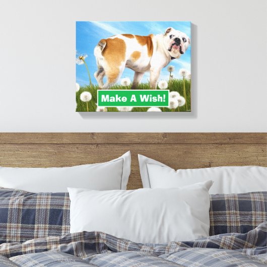 Hund mit Löwenzahn Leinwanddruck (Insitu (Schlafzimmer))