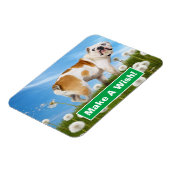 Hund mit Löwenzahn Magnet (Linke Seite)