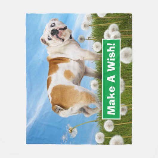 Hund mit Lüster Fleecedecke (Vorderseite)