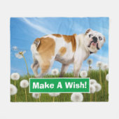 Hund mit Lüster Fleecedecke (Vorderseite (Horizontal))