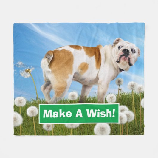 Hund mit Lüster Fleecedecke (Vorderseite (Horizontal))