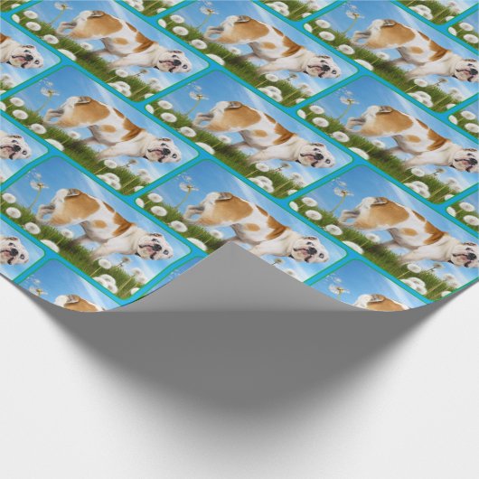 Hund mit Lüster Geschenkpapier (Ecke)