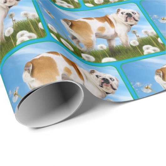 Hund mit Lüster Geschenkpapier (Rolleneckpunkt)