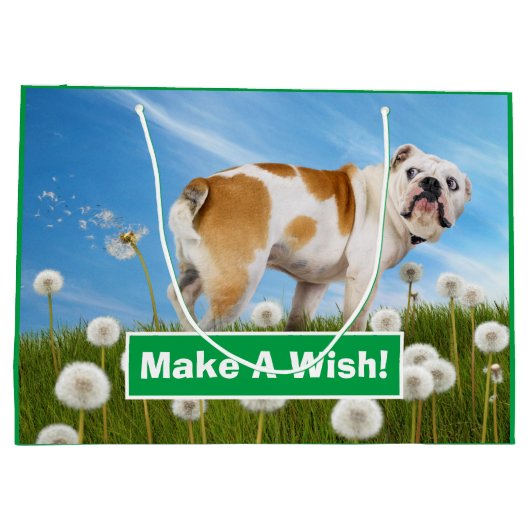 Hund mit Lüster Große Geschenktüte (Rückseite)