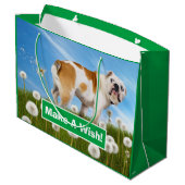 Hund mit Lüster Große Geschenktüte (Rückseite Schrägansicht)