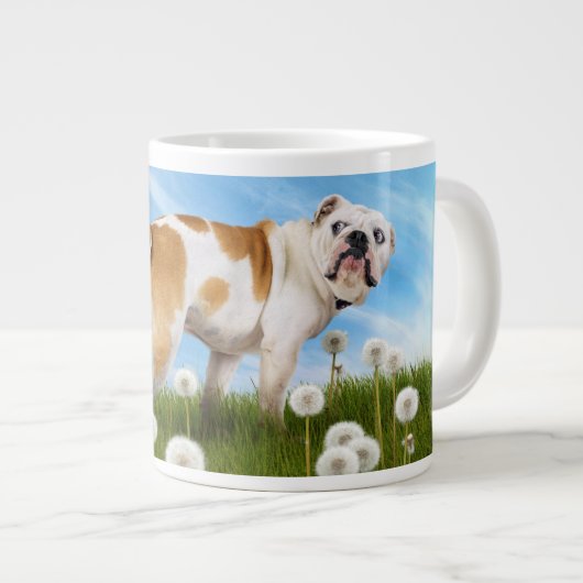 Hund mit Lüster Jumbo-Tasse (Vorderseite Rechts)