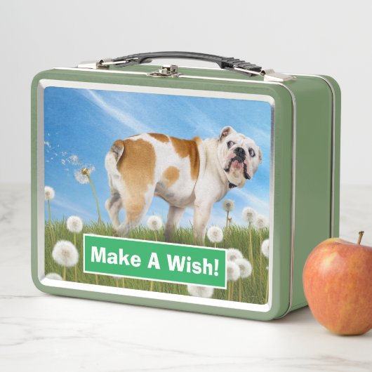 Hund mit Lüster Metall Brotdose (Beispiel)