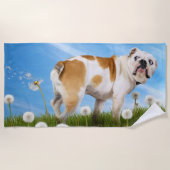 Hund mit Lüster Strandtuch (Vorderseite)