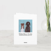 Hund mit Mistelzweig Feiertagskarte (Rückseite)