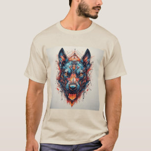Hund mit modernem abstraktem Design T-Shirt