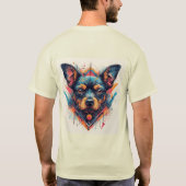 Hund mit modernem abstraktem Design T-Shirt (Rückseite)