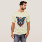 Hund mit modernem abstraktem Design T-Shirt (Vorne ganz)