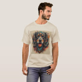 Hund mit modernem abstraktem Design T-Shirt (Vorne ganz)