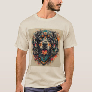 Hund mit modernem abstraktem Design T-Shirt