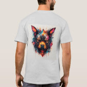 Hund mit modernem abstraktem Design T-Shirt (Rückseite)