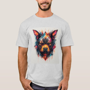 Hund mit modernem abstraktem Design T-Shirt