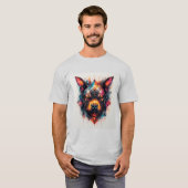 Hund mit modernem abstraktem Design T-Shirt (Vorne ganz)