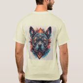 Hund mit modernem abstraktem Design T-Shirt (Rückseite)