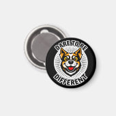 Hund mit Motivierend Text "Dare to Be Different" Magnet (Vorderseite/Rückseite)