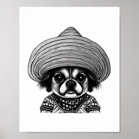 Hund mit Originalfarbe Poster (Vorne)