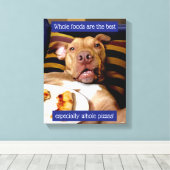 Hund mit Pizza Leinwanddruck (Insitu (Holzboden))