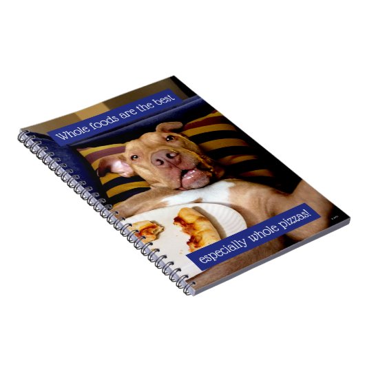 Hund mit Pizza Notizblock (Rechte Seite)