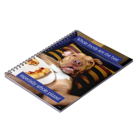 Hund mit Pizza Notizblock (Linke Seite)