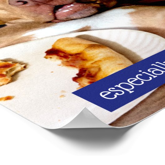 Hund mit Pizza Poster (Ecke)