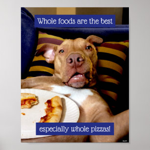 Hund mit Pizza Poster