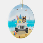  Hund mit rauer Collie Driving on Beach  Keramik Ornament (Rechts)