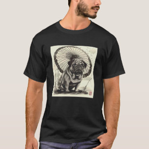 Hund mit Regenschirm, Vintage Japan T-Shirt
