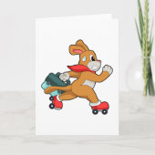 Hund mit Roller-Skaten Karte (Vorderseite)