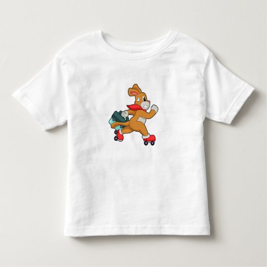 Hund mit Roller-Skaten Kleinkind T-shirt (Vorderseite)
