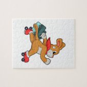 Hund mit Roller-Skaten Puzzle (Horizontal)