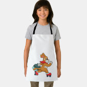 Hund mit Roller-Skaten Schürze (Insitu)