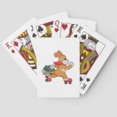 Hund mit Roller-Skaten Spielkarten (Rückseite)