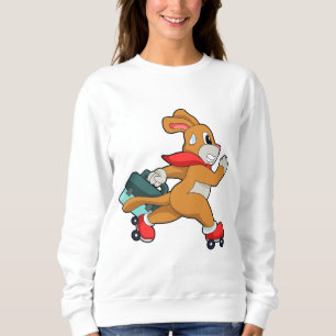 Hund mit Roller-Skaten Sweatshirt