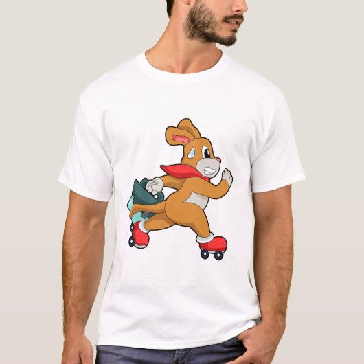 Hund mit Roller-Skaten T-Shirt (Vorderseite)