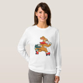 Hund mit Roller-Skaten T-Shirt (Vorne ganz)