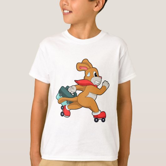 Hund mit Roller-Skaten T-Shirt (Vorderseite)