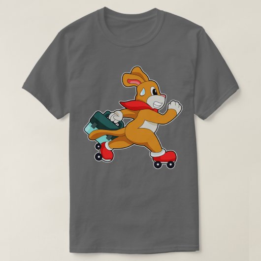 Hund mit Roller-Skaten T-Shirt (Design vorne)