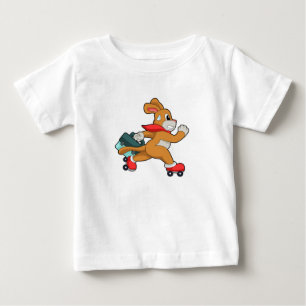 Hund mit Rollschuhen Baby T-shirt