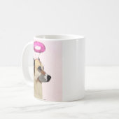 Hund mit rosa Halo Kaffeetasse (Vorderseite Links)