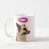 Hund mit rosa Halo Kaffeetasse (Links)